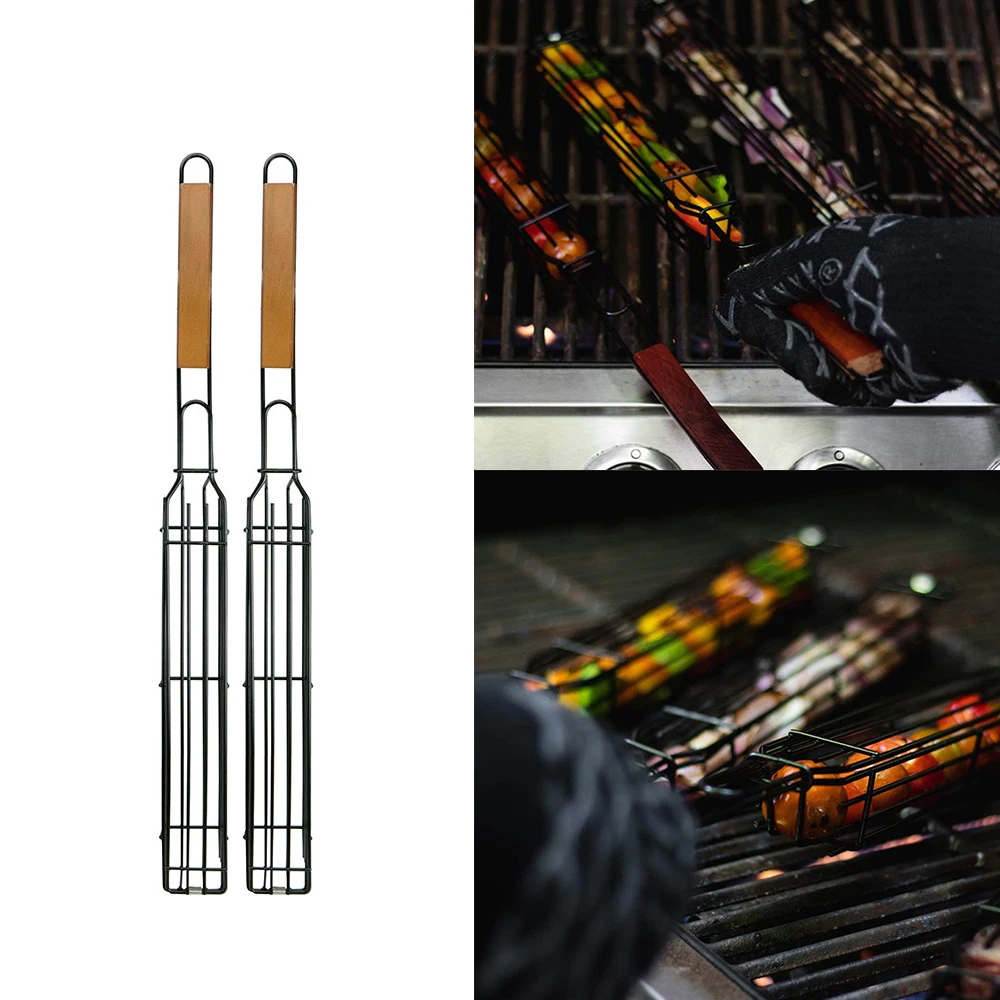 2pcs Barbecue Bar Shape Iron Skewer Basket Practical Barbecue Cage BBQ Mesh Holder Convenient Grill Basket For Party Camping
2pcs Barbecue Bar Shape Iron Skewer Basket Practical Barbecue Cage BBQ Mesh Holder Convenient Grill Basket For Party Camping