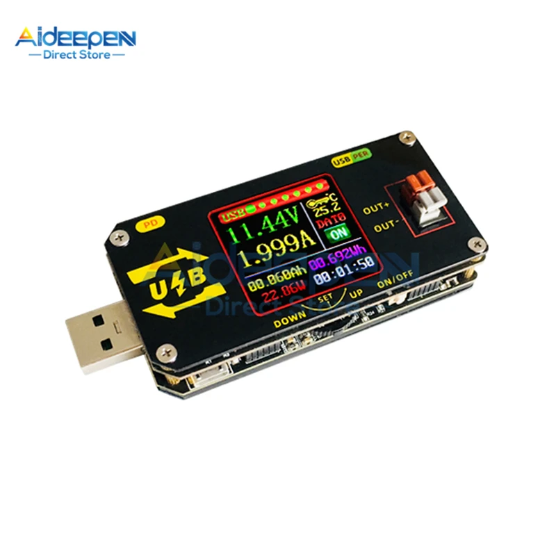 Type-C USB Color Screen Charging Tester CNC Buck-Boost Power Supply PD Detection Numerical Control Voltage Current Meter
Type-C USB Color Screen Charging Tester CNC Buck-Boost Power Supply PD Detection Numerical Control Voltage Current Meter