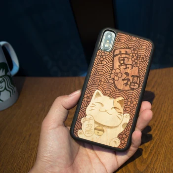 cute cat splicing real wood mobile phone case for IPhone 6 s 7 8 plus X S retro hard business phone shell 
cute cat splicing real wood mobile phone case for IPhone 6 s 7 8 plus X S retro hard business phone shell