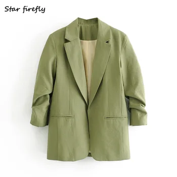 Star firefly fashion suit female 2020 spring casual loose suit collar solid color rollable sleeve elegant blazer women
Star firefly fashion suit female 2020 spring casual loose suit collar solid color rollable sleeve elegant blazer women
