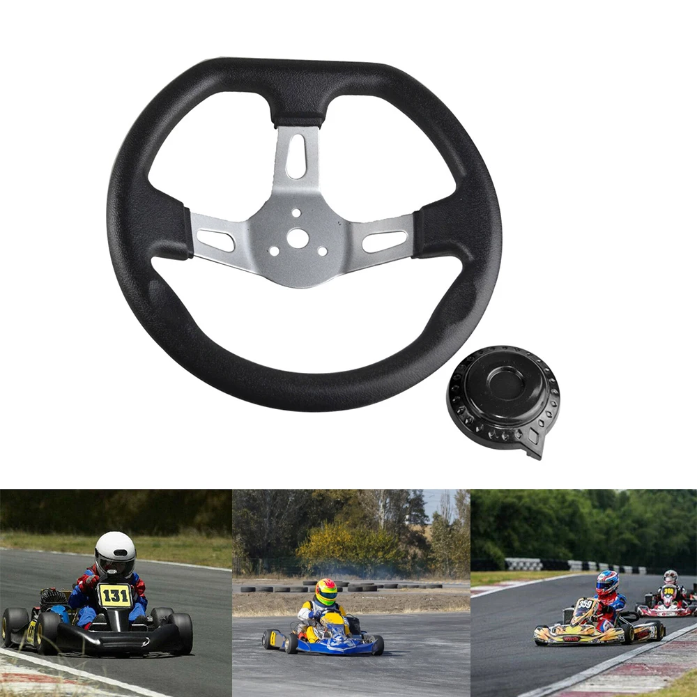 10.6/" Steering Wheel w// Cap for Go Kart Racing Fun Cart Mini Sport Trailmaster