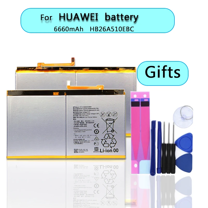 Replacement Tablet Battery HB26A510EBC For Huawei MediaPad M2 10 Flat Cell M2-A01W M2-A01L 6660mAh
Replacement Tablet Battery HB26A510EBC For Huawei MediaPad M2 10 Flat Cell M2-A01W M2-A01L 6660mAh
