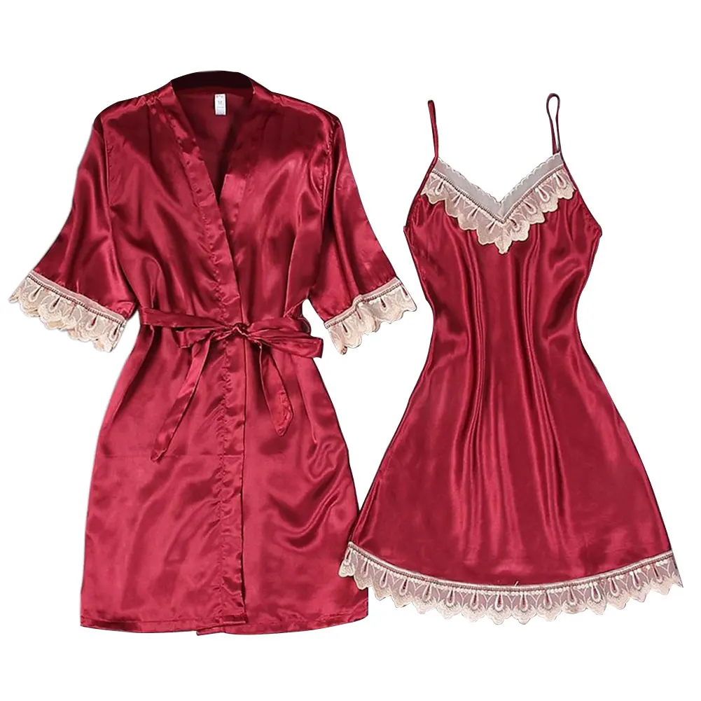 Lace Chemise Adult Soft Sleeping Women Pajama Set Sexy Kimono Robe Imitation Ice Silk Fashion Ladies Solid V Neck Gift Summer
Lace Chemise Adult Soft Sleeping Women Pajama Set Sexy Kimono Robe Imitation Ice Silk Fashion Ladies Solid V Neck Gift Summer