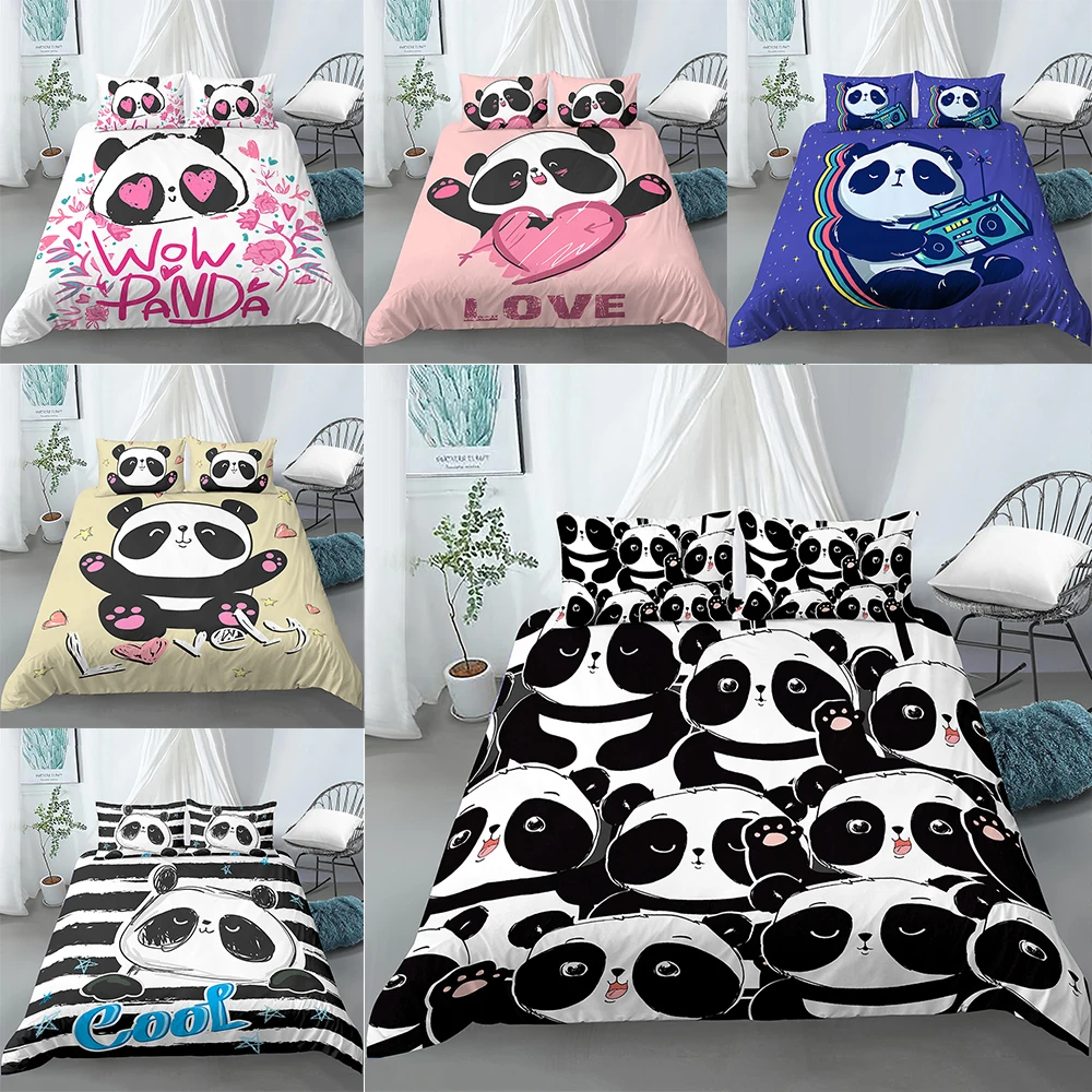 Panda Bedding Set White Black Duvet Cover Cartoon Pandas Stars Printed Design Boys Girls Animal Bedding Sets Duvet Cover Set 
Panda Bedding Set White Black Duvet Cover Cartoon Pandas Stars Printed Design Boys Girls Animal Bedding Sets Duvet Cover Set
