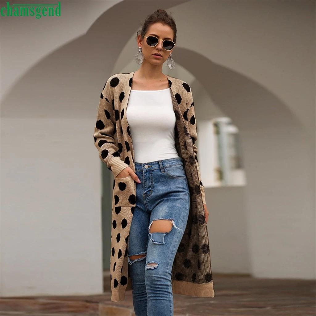 Chamsgend Autumn Winter Polka Dot Printed Cardigan Sweater Long Sleeve Open Stitch Fashion Knitted Long Coats Chaqueta De Punto
Chamsgend Autumn Winter Polka Dot Printed Cardigan Sweater Long Sleeve Open Stitch Fashion Knitted Long Coats Chaqueta De Punto