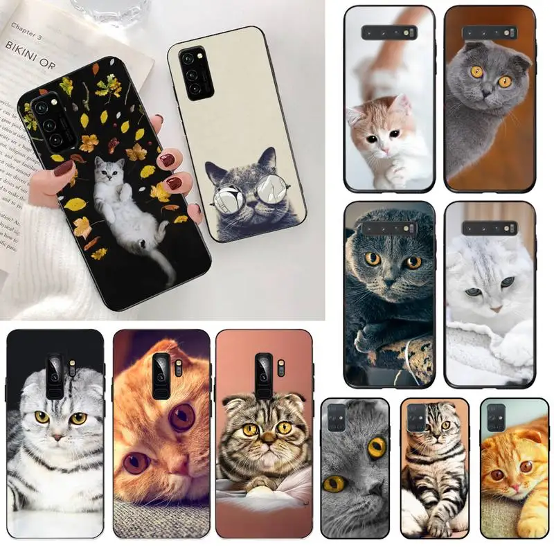 Шотландский складной чехол кошка для Samsung S20 plus Ultra S6 S7 edge S8 S9 S10 5G lite 2020|Бамперы| |