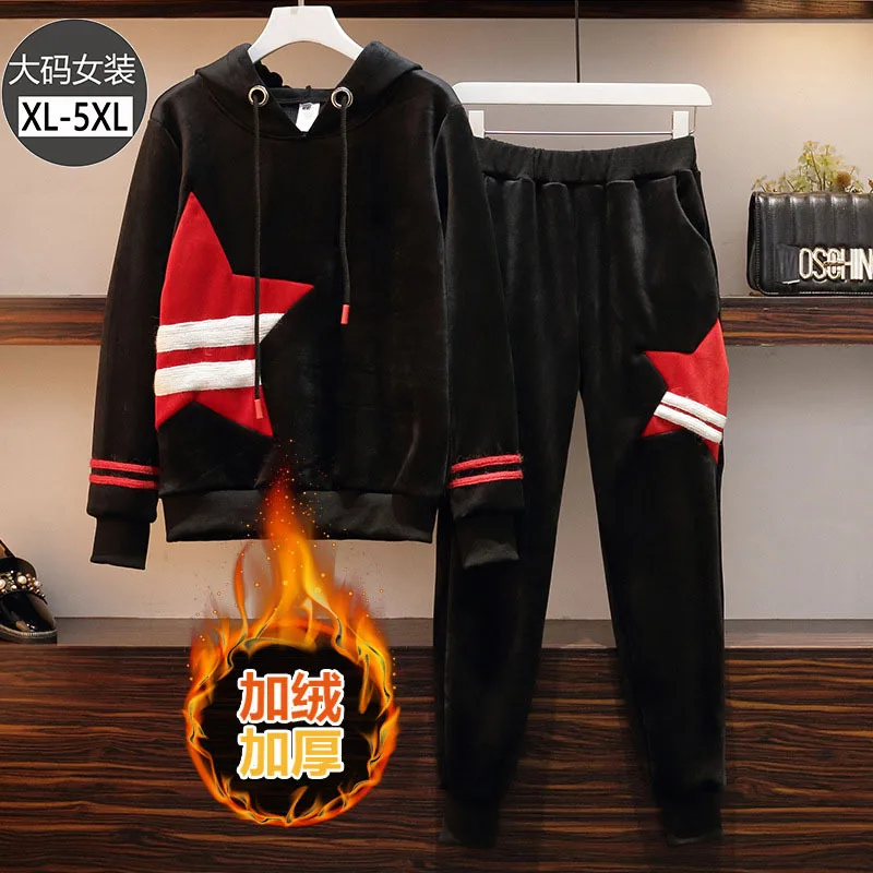 2019 Autumn And Winter New Style Large Size Dress Large GIRL'S Ozhouzhan Five-pointed Star Plus Velvet Hooded Sweater Pants Two-
2019 Autumn And Winter New Style Large Size Dress Large GIRL'S Ozhouzhan Five-pointed Star Plus Velvet Hooded Sweater Pants Two-