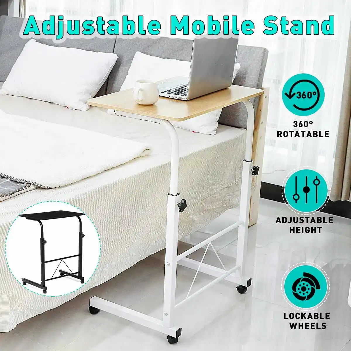 Foldable Computer Desk Table Adjustable Portable Laptop Desk Rolling Laptop Table Bedside Sofa Standing Home Office Furniture 
Foldable Computer Desk Table Adjustable Portable Laptop Desk Rolling Laptop Table Bedside Sofa Standing Home Office Furniture