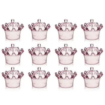 12 PCS Candy Boxes Plastic Mini e with Crown Design Party Decoration Clear Plastic Crown Fillable Party Favor Box for Candies
12 PCS Candy Boxes Plastic Mini e with Crown Design Party Decoration Clear Plastic Crown Fillable Party Favor Box for Candies