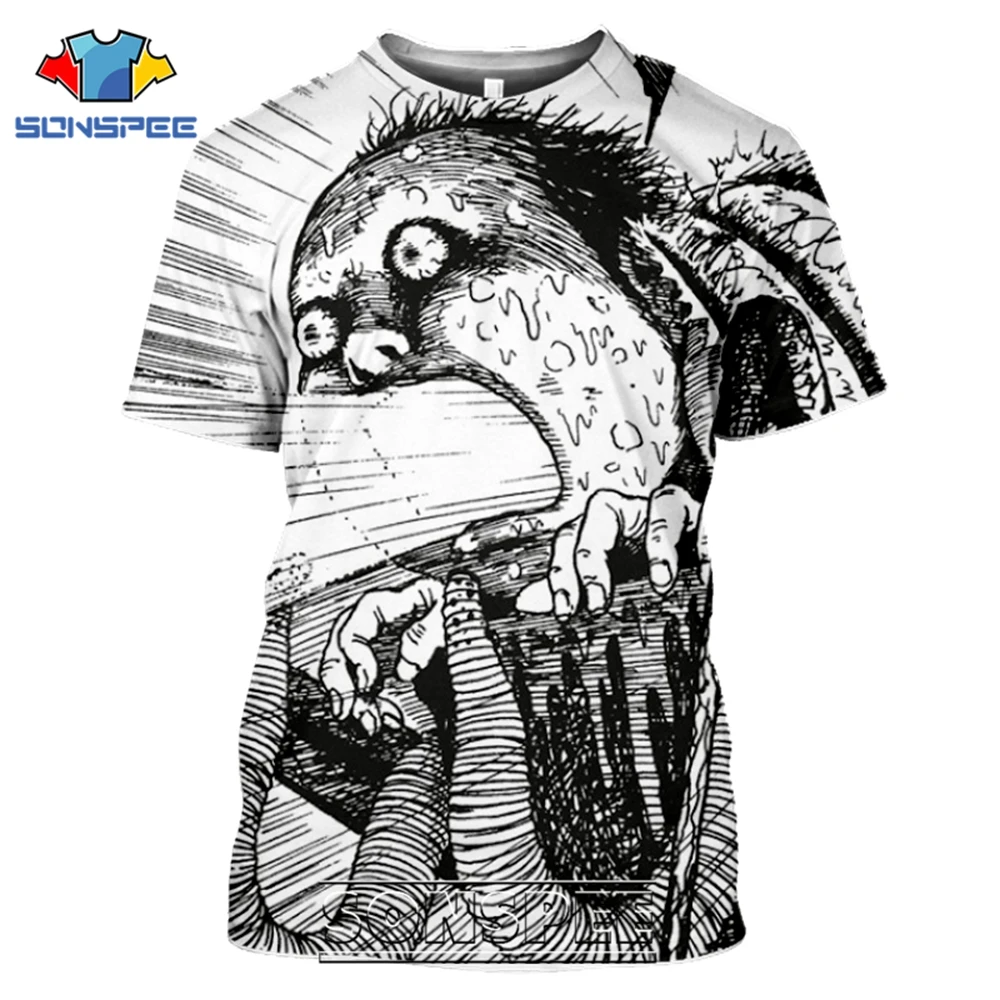 Junji Ito T-shirts SONSPEE 3D Print Men Women Casual Japanese Streetwear Harajuku Hip Hop Horror Aesthetic Anime Tees Tops Shirt (5)