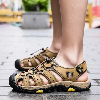 2020 summer new sandals men's leather wear casual beach shoes men's non-slip wear-resistant outdoor Baotou sandals
2020 summer new sandals men's leather wear casual beach shoes men's non-slip wear-resistant outdoor Baotou sandals