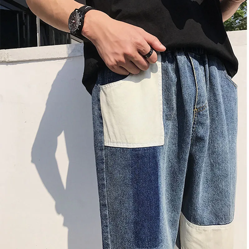 2019 Autumn Oversize M-5XL Mens Casual Fashion Jeans Pants Patchwork Ankle-Length Straight Pants Man Streetwear Trousers Jeans 
2019 Autumn Oversize M-5XL Mens Casual Fashion Jeans Pants Patchwork Ankle-Length Straight Pants Man Streetwear Trousers Jeans