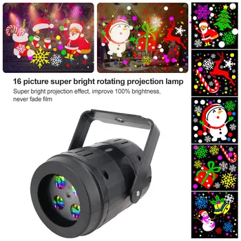 New 16 Picture Christmas Super Bright Pattern Rotating Indoor Projection Lamp Decoration Lamp Christmas Decoration Lights
New 16 Picture Christmas Super Bright Pattern Rotating Indoor Projection Lamp Decoration Lamp Christmas Decoration Lights