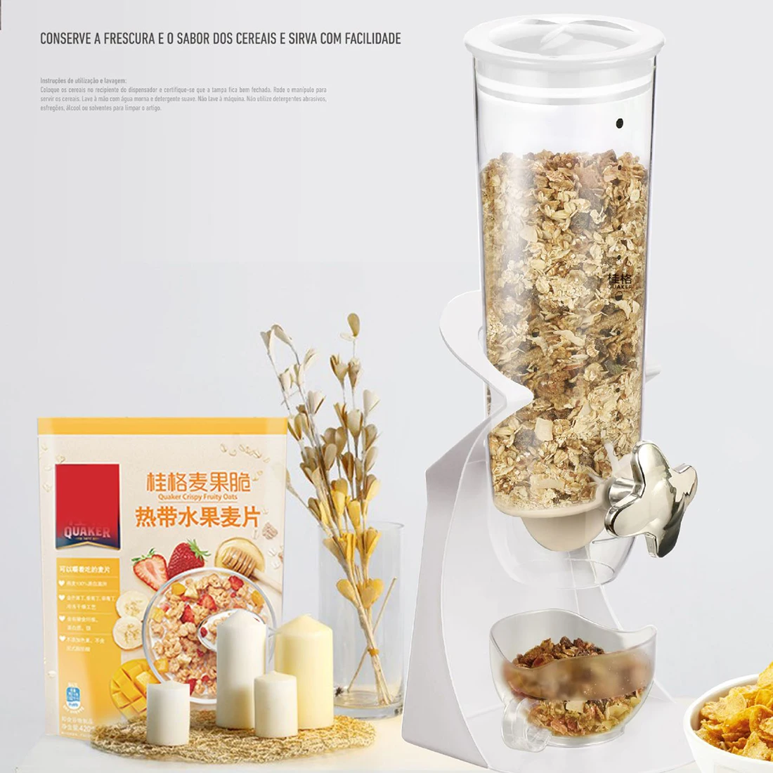 Cereal Grain Dispenser Oatmeal Machine Sealed Jar Food Storage Tank - Green/White/Black/Orange
Cereal Grain Dispenser Oatmeal Machine Sealed Jar Food Storage Tank - Green/White/Black/Orange