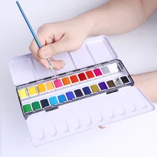 24-color Professional Watercolor Paint Set Mini Portable Iron Box School Students Beginners Aquarela Paint Art Supplies
24-color Professional Watercolor Paint Set Mini Portable Iron Box School Students Beginners Aquarela Paint Art Supplies