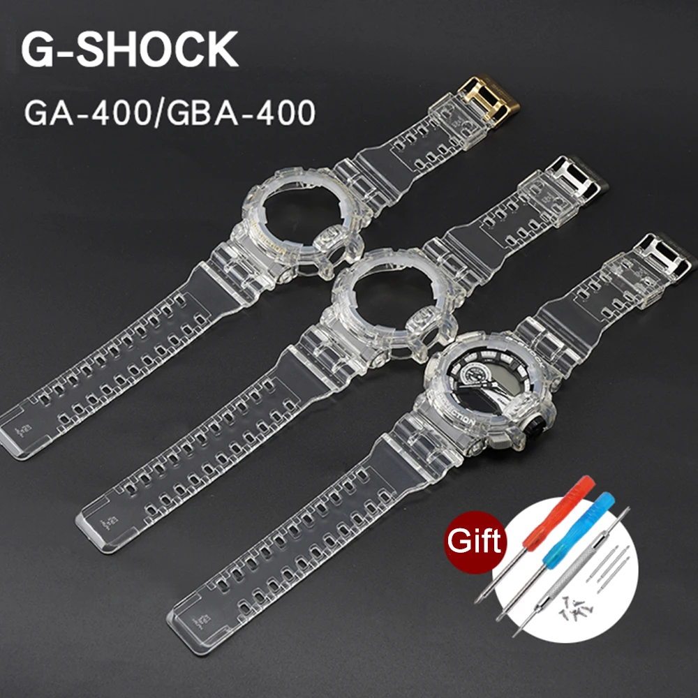 Replacement Case Watch Band for Casio G-Shock GA-400 GBA-400 Transparent Silicone Men Women Strap Bracelet Watchband With Tools
Replacement Case Watch Band for Casio G-Shock GA-400 GBA-400 Transparent Silicone Men Women Strap Bracelet Watchband With Tools