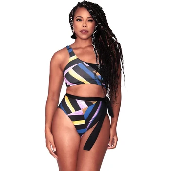 2020 New Colorful Block Patchwork Swimsuit Women Plus Size Swimwear Single Shoulder Bathing Suit L-4XL High Waist Bikini Set
2020 New Colorful Block Patchwork Swimsuit Women Plus Size Swimwear Single Shoulder Bathing Suit L-4XL High Waist Bikini Set