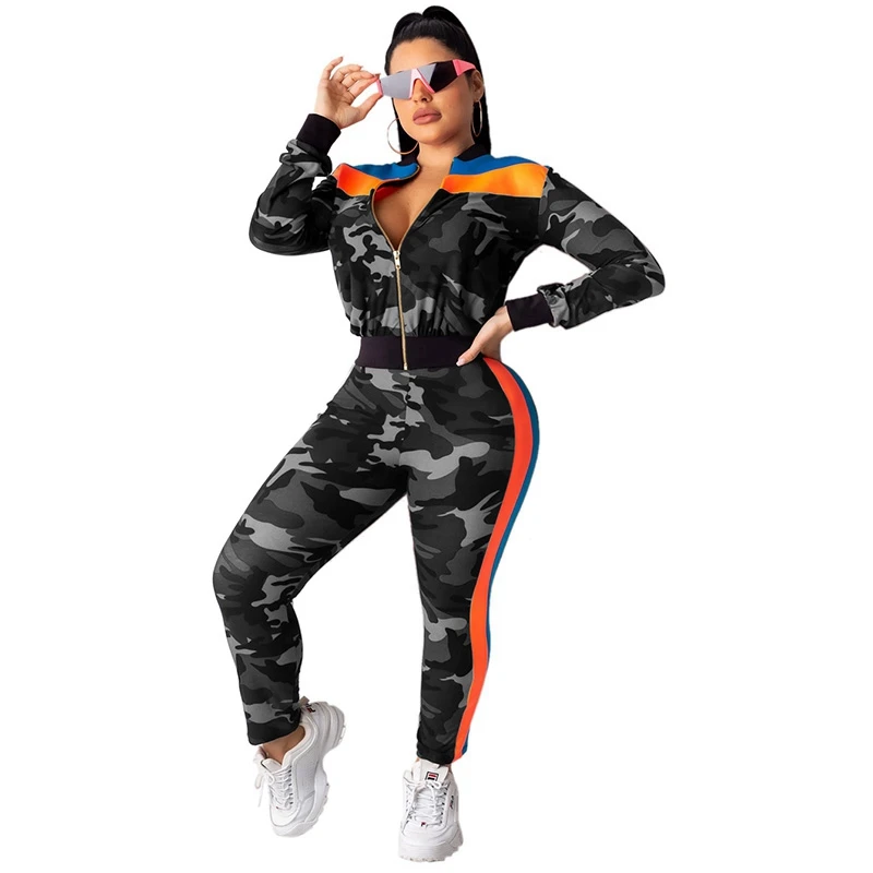 2019 Two Piece Set Tracksuit Women Sportwear Long Sleeve Camo Crop Top and Pants Set Casual Suit Female Autumn 2 Piece Women Set
2019 Two Piece Set Tracksuit Women Sportwear Long Sleeve Camo Crop Top and Pants Set Casual Suit Female Autumn 2 Piece Women Set