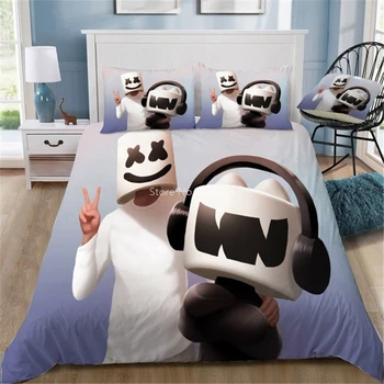 Popular American DJ Marshmello Printed 3d Bedding Set Alone Duvet Cover Pillowcase Bedroom Decor Twin Queen King Bed Linen Sets
Popular American DJ Marshmello Printed 3d Bedding Set Alone Duvet Cover Pillowcase Bedroom Decor Twin Queen King Bed Linen Sets