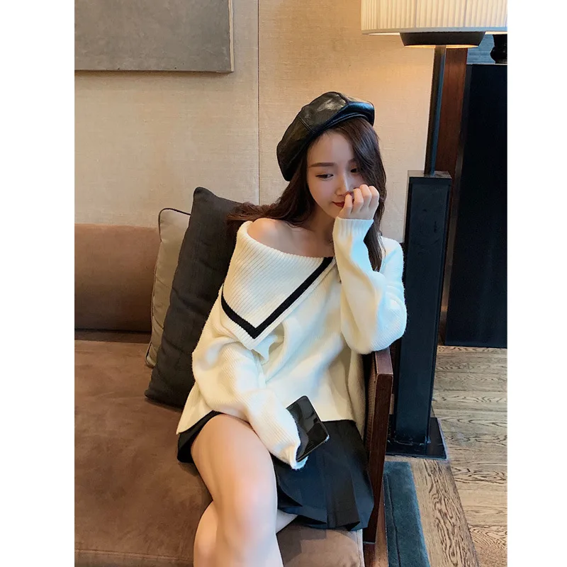 2019 college of autumn wind off-the-shoulder sets loose sweater languid is lazy FengRi extrasolar wearing lapel sweater
2019 college of autumn wind off-the-shoulder sets loose sweater languid is lazy FengRi extrasolar wearing lapel sweater