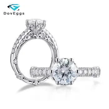 DovEggs New Arrival Vintage Solid S925 Sterling Silver Center 1.5ct 7.5mm Round GH Color Moissanite Engagement Ring Silver Ring
DovEggs New Arrival Vintage Solid S925 Sterling Silver Center 1.5ct 7.5mm Round GH Color Moissanite Engagement Ring Silver Ring