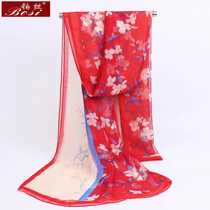 Silk Flower print scarf women Chiffon summer fashion red long scarves bohemian luxury hijab for ladies shawl drop shipping 2020
Silk Flower print scarf women Chiffon summer fashion red long scarves bohemian luxury hijab for ladies shawl drop shipping 2020