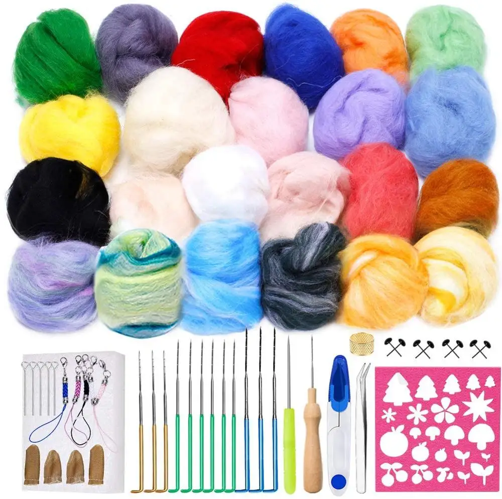 Imzay 68PCS Wool Felting Needle Tool Kit, Felting Supplies With Felting Wool Roving For Felting Crafts
Imzay 68PCS Wool Felting Needle Tool Kit, Felting Supplies With Felting Wool Roving For Felting Crafts