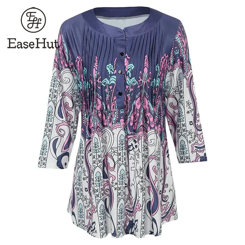 EaseHut Vintage Loose Ladies Tops Floral Print 3/4 Sleeves Pleated Buttons Front Tunics Blouse 4xl 5xl Plus Size Casual Shirts
EaseHut Vintage Loose Ladies Tops Floral Print 3/4 Sleeves Pleated Buttons Front Tunics Blouse 4xl 5xl Plus Size Casual Shirts