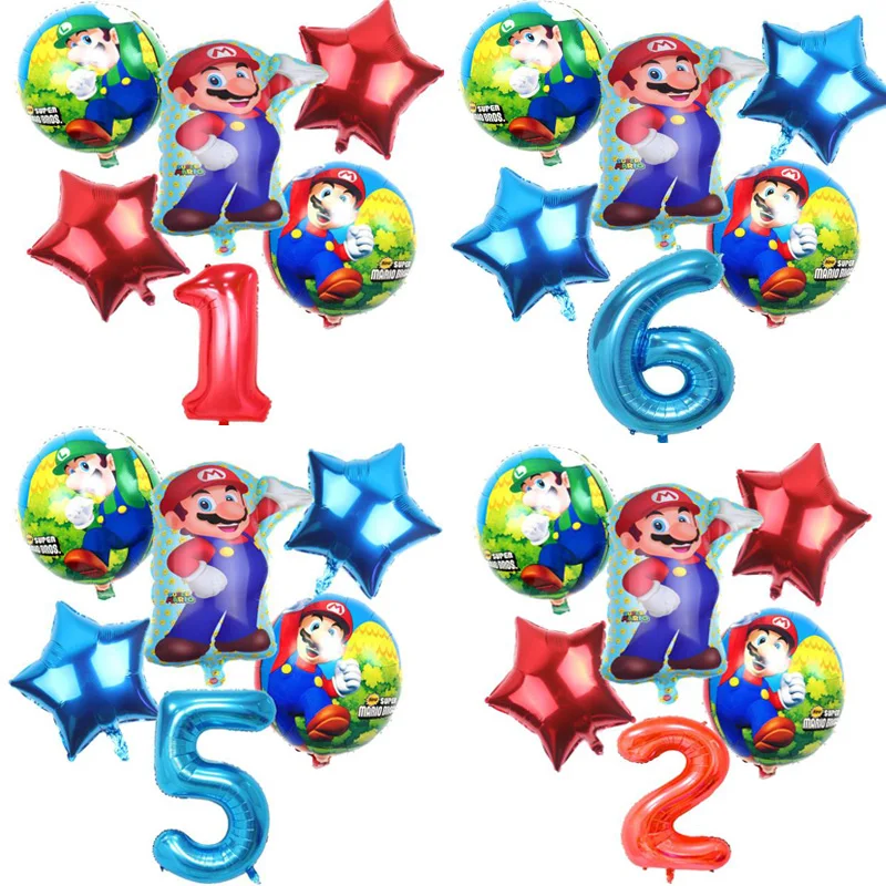 6pcs/set Super Mario Balloons 32 inch Number Balloons Boy Girl 1st 2nd Birthday Party Mario Luigi Bros Mylar Blue Red Balloon
6pcs/set Super Mario Balloons 32 inch Number Balloons Boy Girl 1st 2nd Birthday Party Mario Luigi Bros Mylar Blue Red Balloon