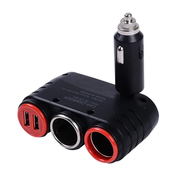 3 in 1 12V-24V DC Car Cigarette Lighter Socket Splitter 3 Sockets Dual USB Power Adapter Charger 
3 in 1 12V-24V DC Car Cigarette Lighter Socket Splitter 3 Sockets Dual USB Power Adapter Charger