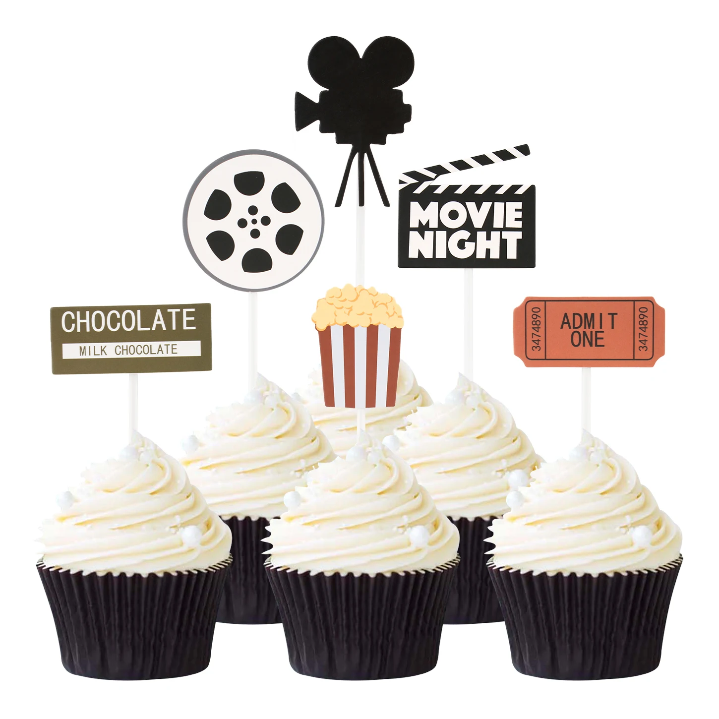 Creative Popcorn Movie Tickets Light Camera Cake Inserts Film Theme Party Decorative Cake Flag
Creative Popcorn Movie Tickets Light Camera Cake Inserts Film Theme Party Decorative Cake Flag