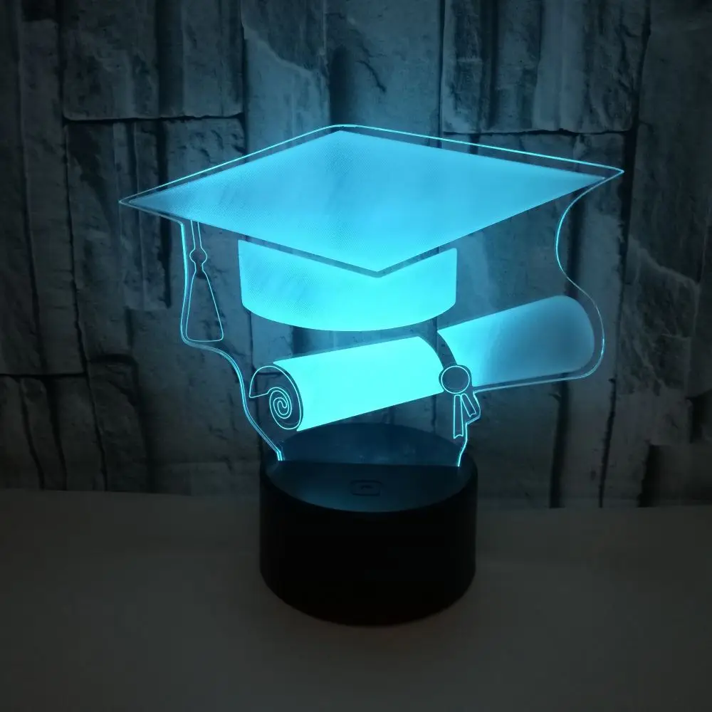 Foreign Trade New Style Trencher Cap 3D Lamp Colorful Touch Control Remote Control 3D Lamp Graduates Gift 3D Small Table Lamp Cu
Foreign Trade New Style Trencher Cap 3D Lamp Colorful Touch Control Remote Control 3D Lamp Graduates Gift 3D Small Table Lamp Cu