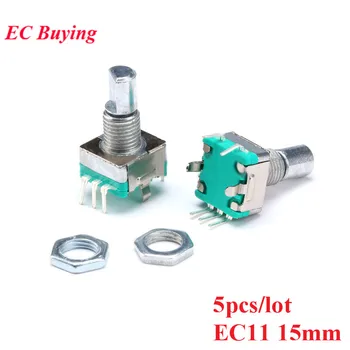 5pcs Rotary Encoder Coding Code Switch EC11 Digital Potentiometer Handle Length 15mm with Switch 5 Pin
5pcs Rotary Encoder Coding Code Switch EC11 Digital Potentiometer Handle Length 15mm with Switch 5 Pin