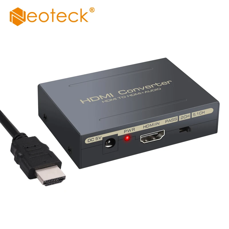 Neoteck 4K Аудио экстрактор HDMI к HDMI-Совместимый оптический Spdif преобразователь Toslink