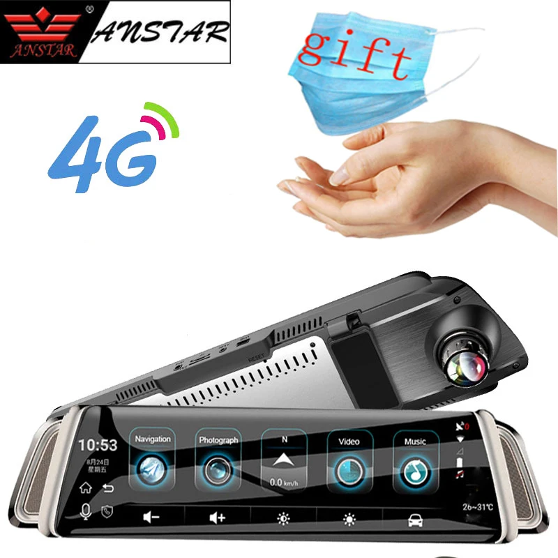 Зеркало видеорегистратор Anstar 10 дюймов Android HD 1080P Wi Fi GPS|Видеорегистраторы| |