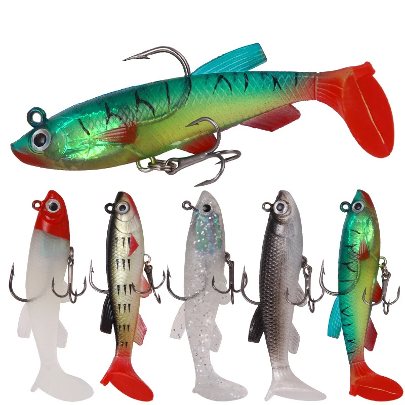 8.5CM 13G 3D Eyes Lead Fishing Lures With T Tail Pike Soft Lure Treble Hook Baits Artificial Bait Jig Head Crankbait
8.5CM 13G 3D Eyes Lead Fishing Lures With T Tail Pike Soft Lure Treble Hook Baits Artificial Bait Jig Head Crankbait