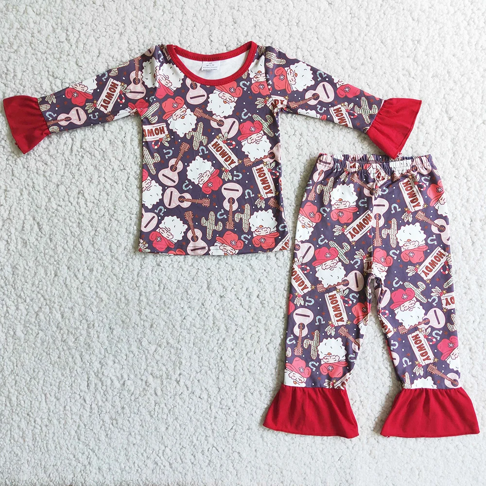 

Hot Sale Kids Designer Clothes Boys Pajamas Sets Christmas Boutique Baby Girls Pajamas Sleepwear Santa Claus Girl Nightwear Set