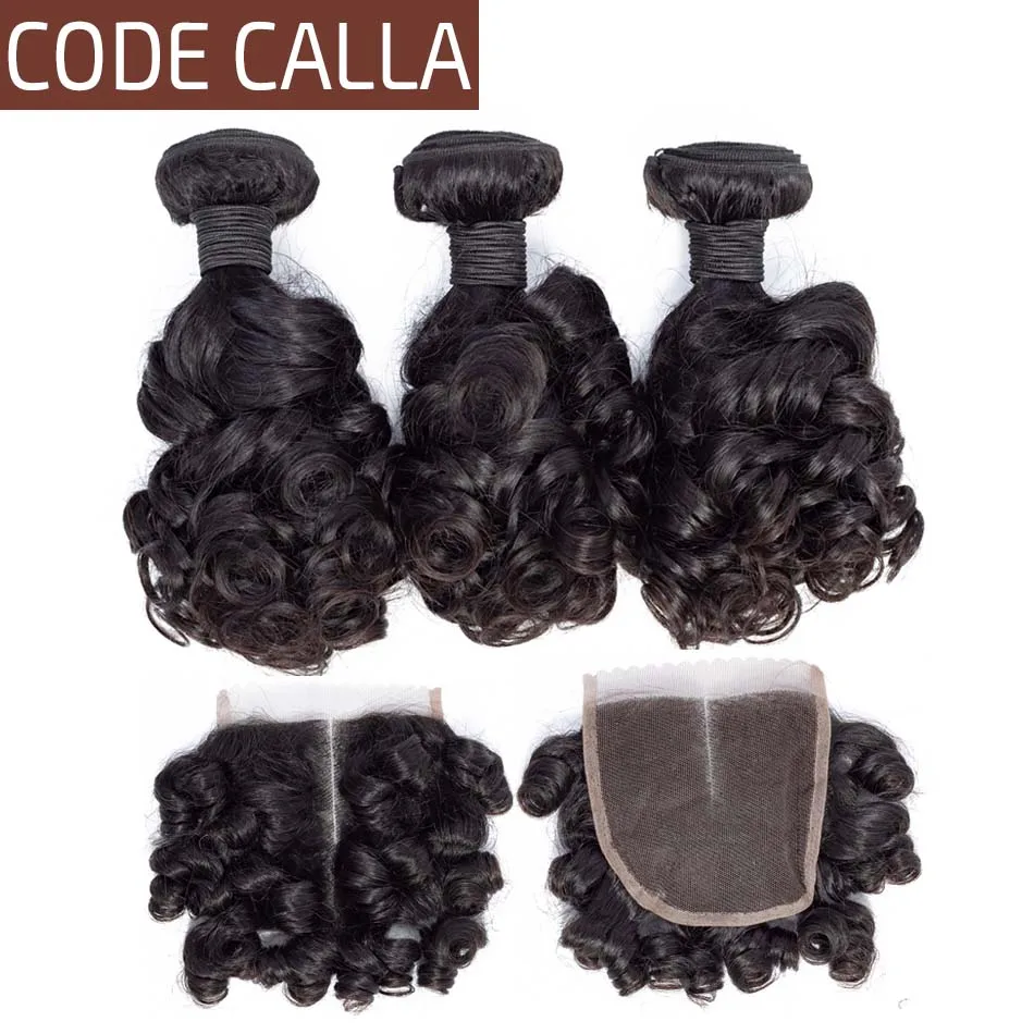 Code Calla Bouncy Curly Hair 4*4 Lace Closure Malaysian Remy Human Hair Weave Extensions Natural Black Color For African Women
Code Calla Bouncy Curly Hair 4*4 Lace Closure Malaysian Remy Human Hair Weave Extensions Natural Black Color For African Women