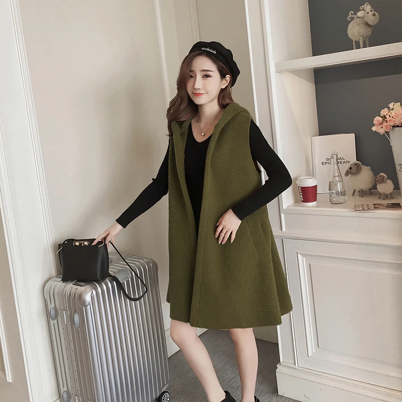 2019 Maternity Winter Long Loose Hooded Lambs Wool Vest Plus Size Solid Color Drawstring Waist Pregnant Women Empire Hoodies
2019 Maternity Winter Long Loose Hooded Lambs Wool Vest Plus Size Solid Color Drawstring Waist Pregnant Women Empire Hoodies