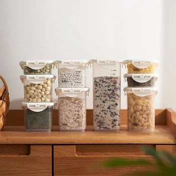 Kitchen Refrigerator Plastic Storage Box Double-Grid Covered Kitchen Food Multi-Grain Sealed Jar Kitchen Storage Can S/
Kitchen Refrigerator Plastic Storage Box Double-Grid Covered Kitchen Food Multi-Grain Sealed Jar Kitchen Storage Can S/