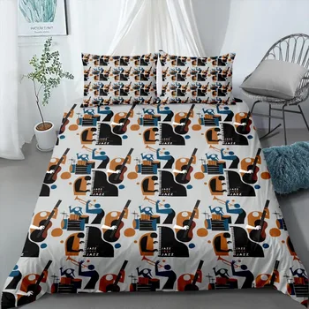 2/3 Pieces of Fashionable Cartoon Bedding Set Musical Instrument Series Printing Quilt Cover Bed Sheet Pillow Case Home Textile
2/3 Pieces of Fashionable Cartoon Bedding Set Musical Instrument Series Printing Quilt Cover Bed Sheet Pillow Case Home Textile