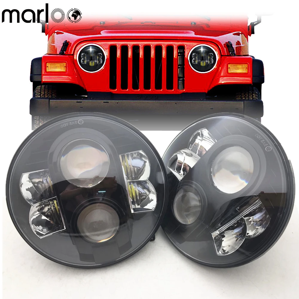 7 inch led headlight black 01