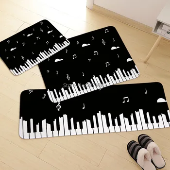 

1 Pc Piano Mat Music Notes Pattern Welcome Home Door Floor Mats Waterproof Colored Guitar Beating Rugs Kitchen Home Deco