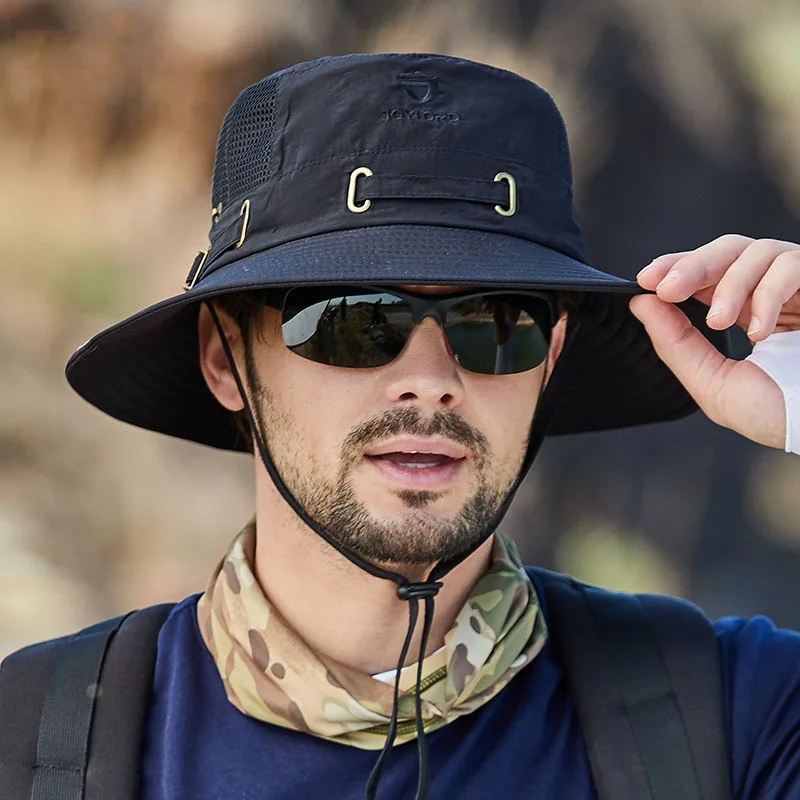 

W22 Fisherman Hat Men and Women Mesh Holes Breathable Outdoor Fishing Mountaineering Sun Hat Casual Summer New Style