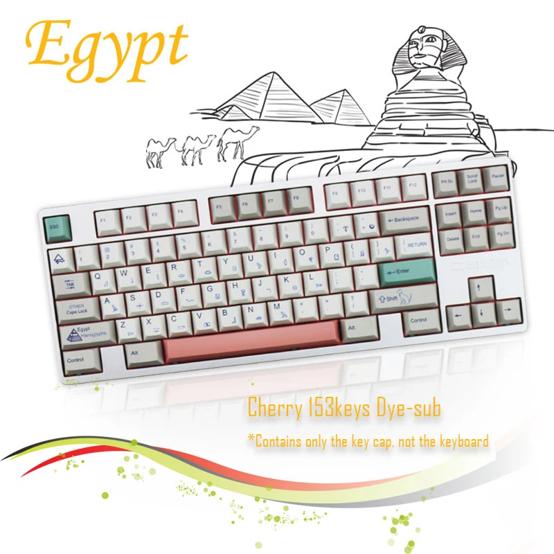 

Egypt Keycaps PBT Keycap Dye Sublimation Cherry Profile Mechanical Keyboard Key Cap Retro Color Matching 158 Keys