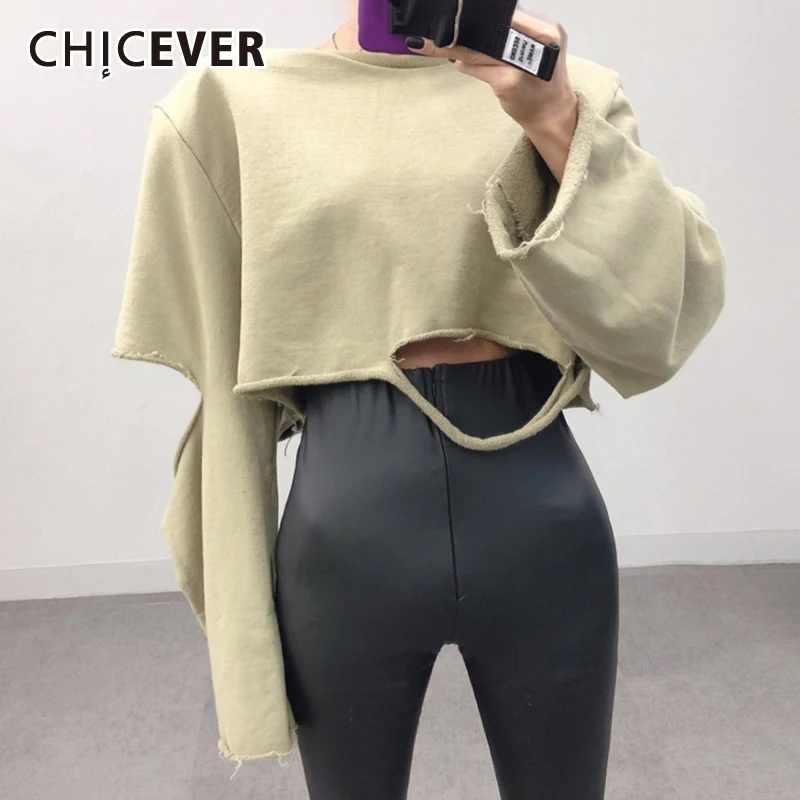 CHICEVER уличная Женская толстовка с круглым вырезом и длинным рукавом 2021 Осенняя