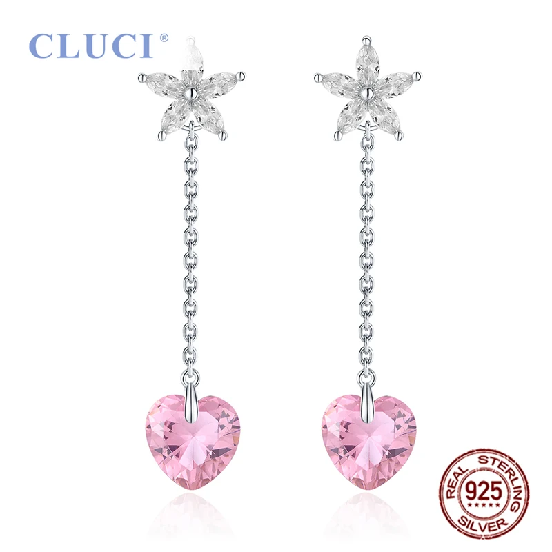 CLUCI Silver 925 Romantic Pink Earrings Gift Jewelry for Women Valentine Heart Zircon Drop Earrings DE010SB
CLUCI Silver 925 Romantic Pink Earrings Gift Jewelry for Women Valentine Heart Zircon Drop Earrings DE010SB