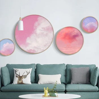 Round Poster Canvas Printed Pictures Wall Artwork Abstract Pink Clound Painting Home Decor Modular Nordic Style For Living Room
Round Poster Canvas Printed Pictures Wall Artwork Abstract Pink Clound Painting Home Decor Modular Nordic Style For Living Room