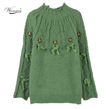 Autumn Spring Turtleneck Sweater Women Collar Long Sleeve Bow Jumper Pullovers Green Casual Knitted Sweater Women Tops C-138 
Autumn Spring Turtleneck Sweater Women Collar Long Sleeve Bow Jumper Pullovers Green Casual Knitted Sweater Women Tops C-138