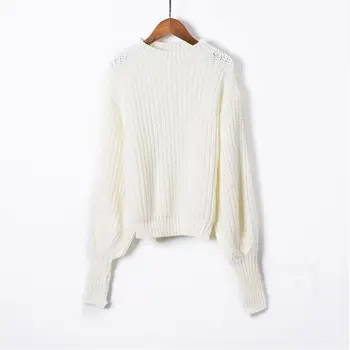 Women's Autumn Europe style o-neck pullovers sweater Female casual solid color lantern sleeve loose chic Tops TB3912
Women's Autumn Europe style o-neck pullovers sweater Female casual solid color lantern sleeve loose chic Tops TB3912